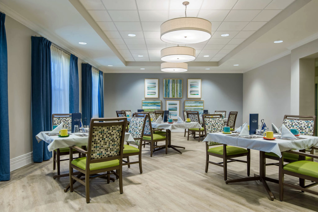 Dining room in Assisted Living and Memory Care Facility