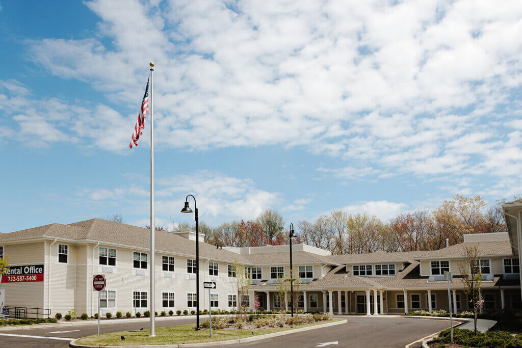 The front view of All American Assisted Living at Tinton Falls