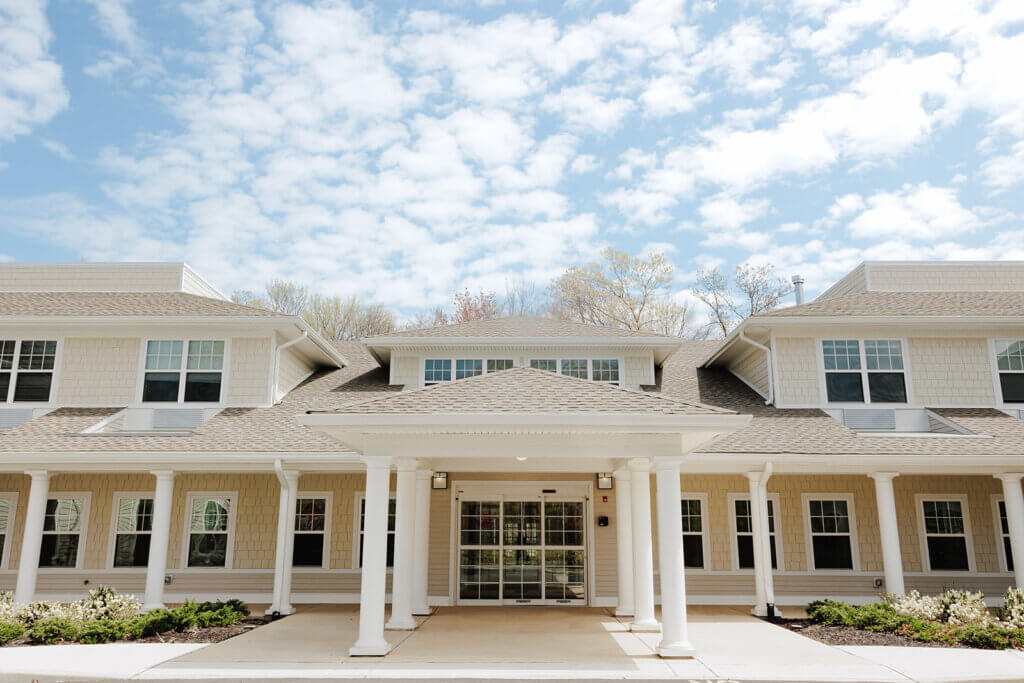 A close up of the front view of All American Assisted Living at Tinton Falls