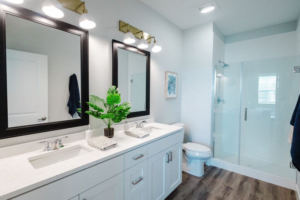 Bathroom in one of the Hilliard cottages