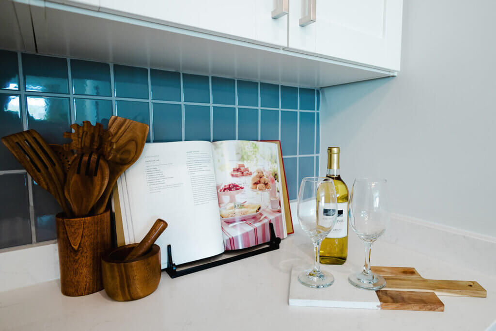 Countertop decorations in one of the model cottages