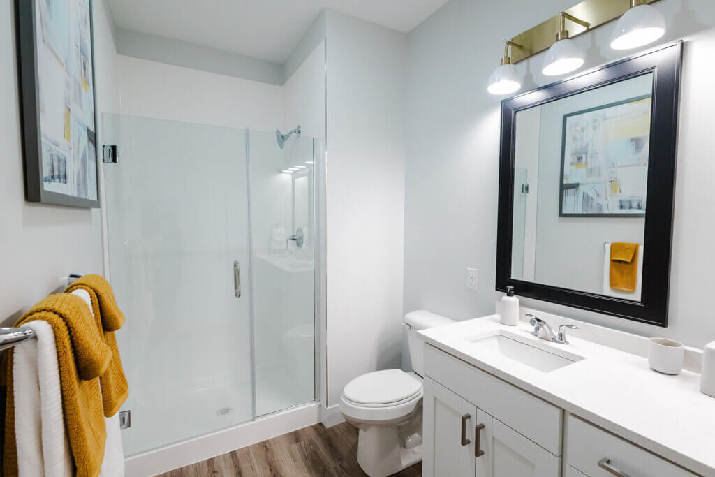 Interior of one of the bathroom in the Hickory Chase development